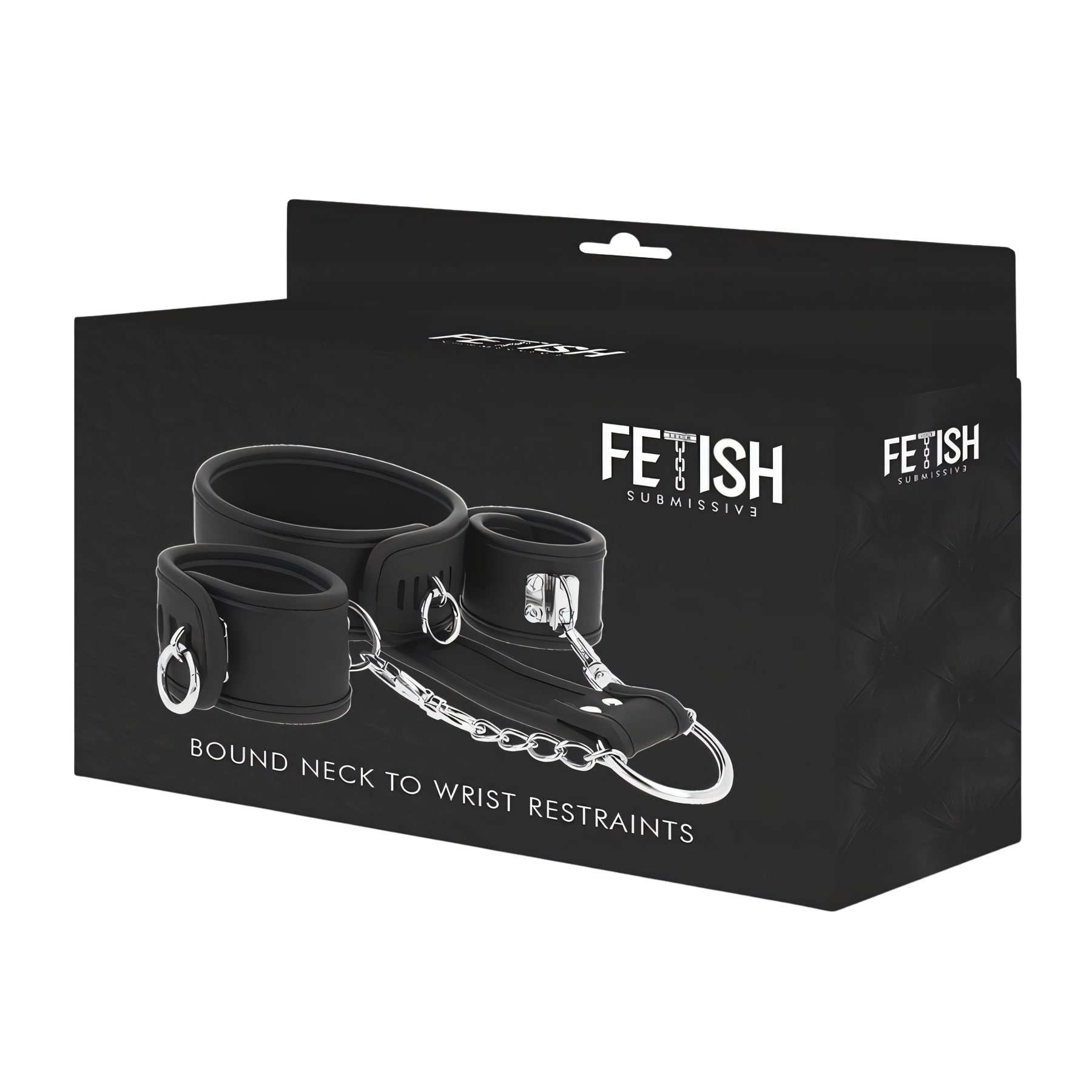 FETISH SUBMISSIVE - COLLAR Y ESPOSAS CUERO VEGANO CON FORRO DE NEOPRENO