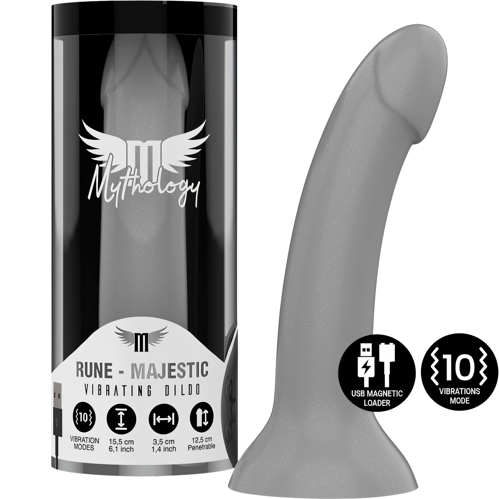 MYTHOLOGY - RUNE MAJESTIC DILDO S - VIBRADOR COMPATIBLE CON WATCHME WIRELESS TECHNOLOGY