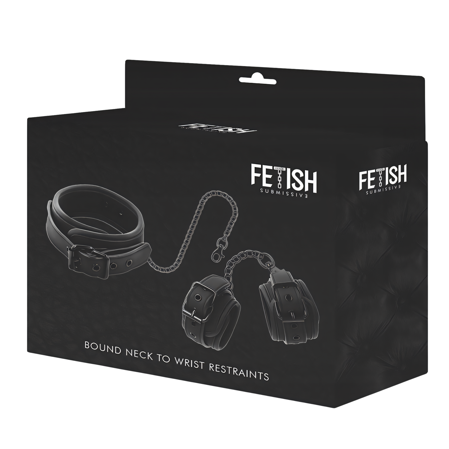 FETISH SUBMISSIVE - COLLAR Y ESPOSAS CUERO VEGANO CON FORRO DE NEOPRENO