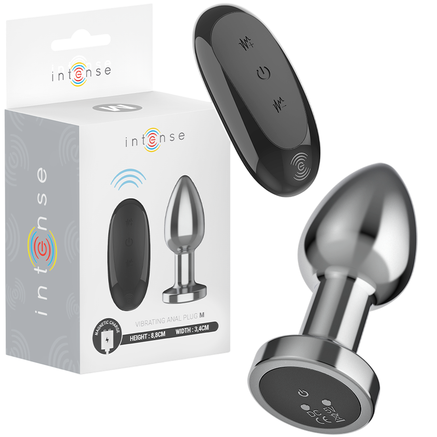 INTENSE - PLUG ANAL 10 VIBRACIONES METAL CON CONTROL REMOTO M
