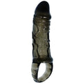 BAILE - FUNDA EXTENSORA PENE CON STRAP PARA TESTÍCULOS NEGRO 13.5 CM