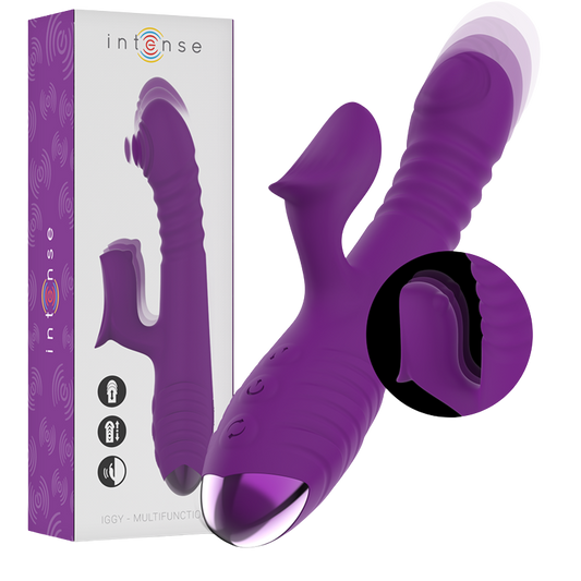 INTENSE - IGGY VIBRADOR MULTIFUNCIÓN RECARGABLE UP & DOWN CON ESTIMULADOR DE CLITORIS MORADO