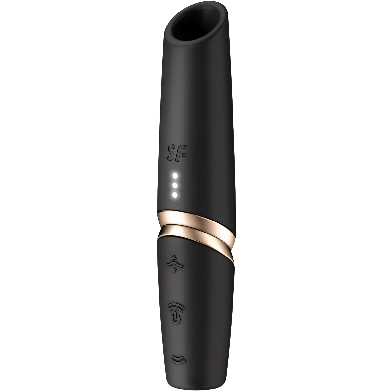 SATISFYER - PERFECT KISS ESTIMULADOR CLÍTORIS POR ONDAS NEGRO / DORADO