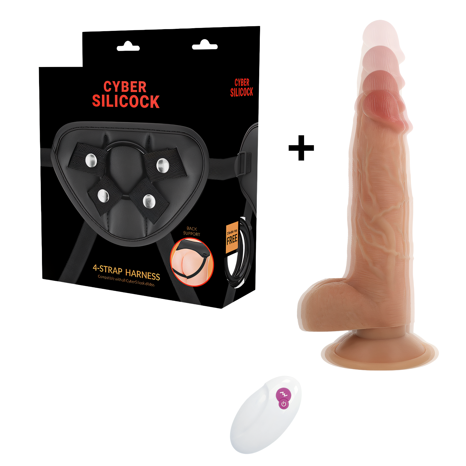 CYBER SILICOCK - ARNÉS SILICONA LIQUIDA BEN CONTROL REMOTO