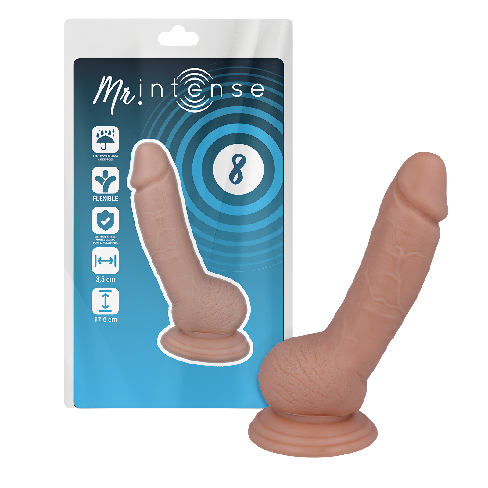 MR INTENSE - 8 PENE REALÍSTICO 17.6 CM -O- 3.5 CM