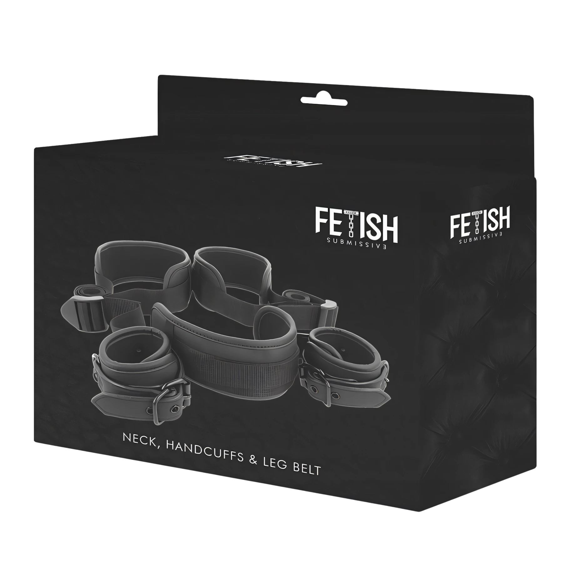 FETISH SUBMISSIVE – open benen positie met handboeien en neopreen voering