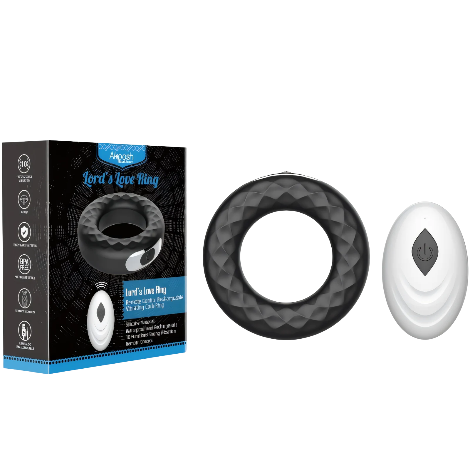 ARMONY - LORD'S LOVE ANILLO VIBRADOR CONTROL REMOTO NEGRO