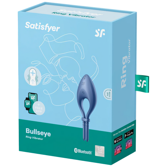 SATISFYER - BULLSEYE VIBRERENDE RING APP BLAUW