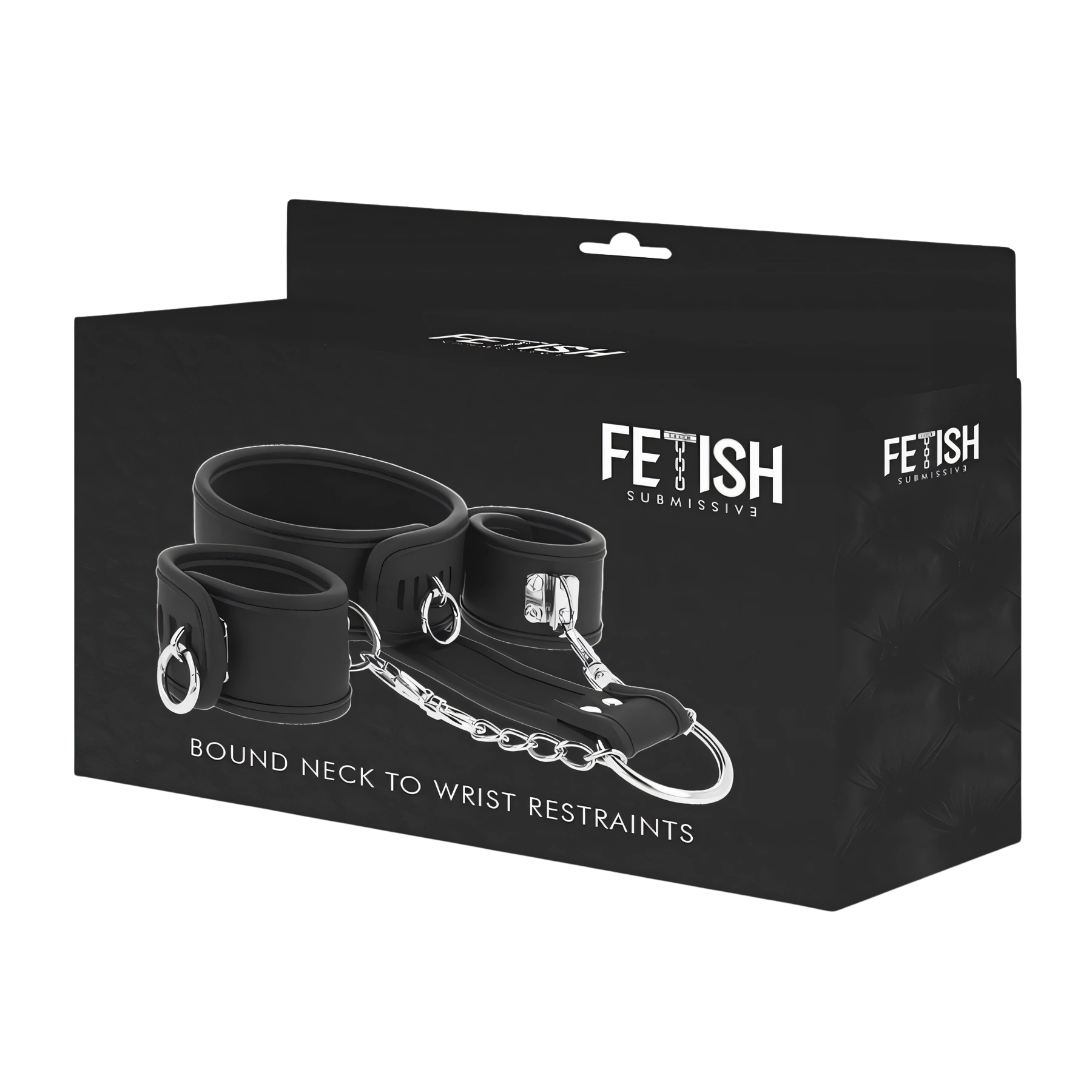 FETISH SUBMISSIVE – halsband en handboeien veganistisch gelezen met neopreen voering