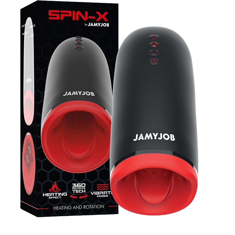 JAMYJOB - SPIN-X MASTURBADOR CON ROTACIÓN Y FUNCIÓN CALOR