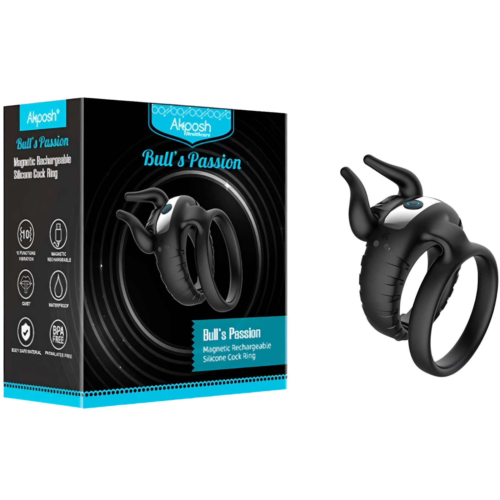 ARMONY - BULL'S PASION ANILLO VIBRADOR 10 VELOCIDADES NEGRO