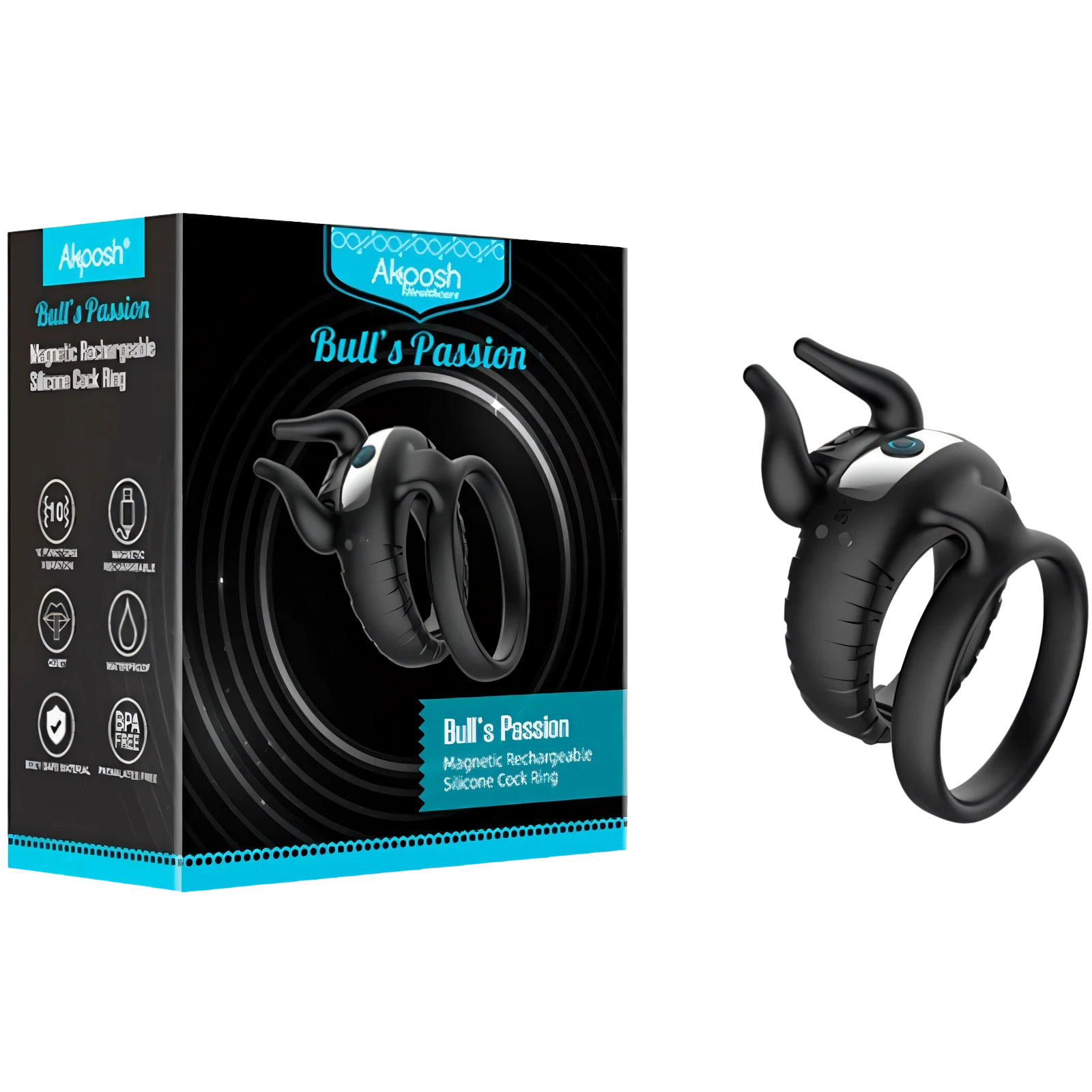 ARMONY - BULL'S PASSION VIBRATIERING 10 SNELHEDEN ZWART