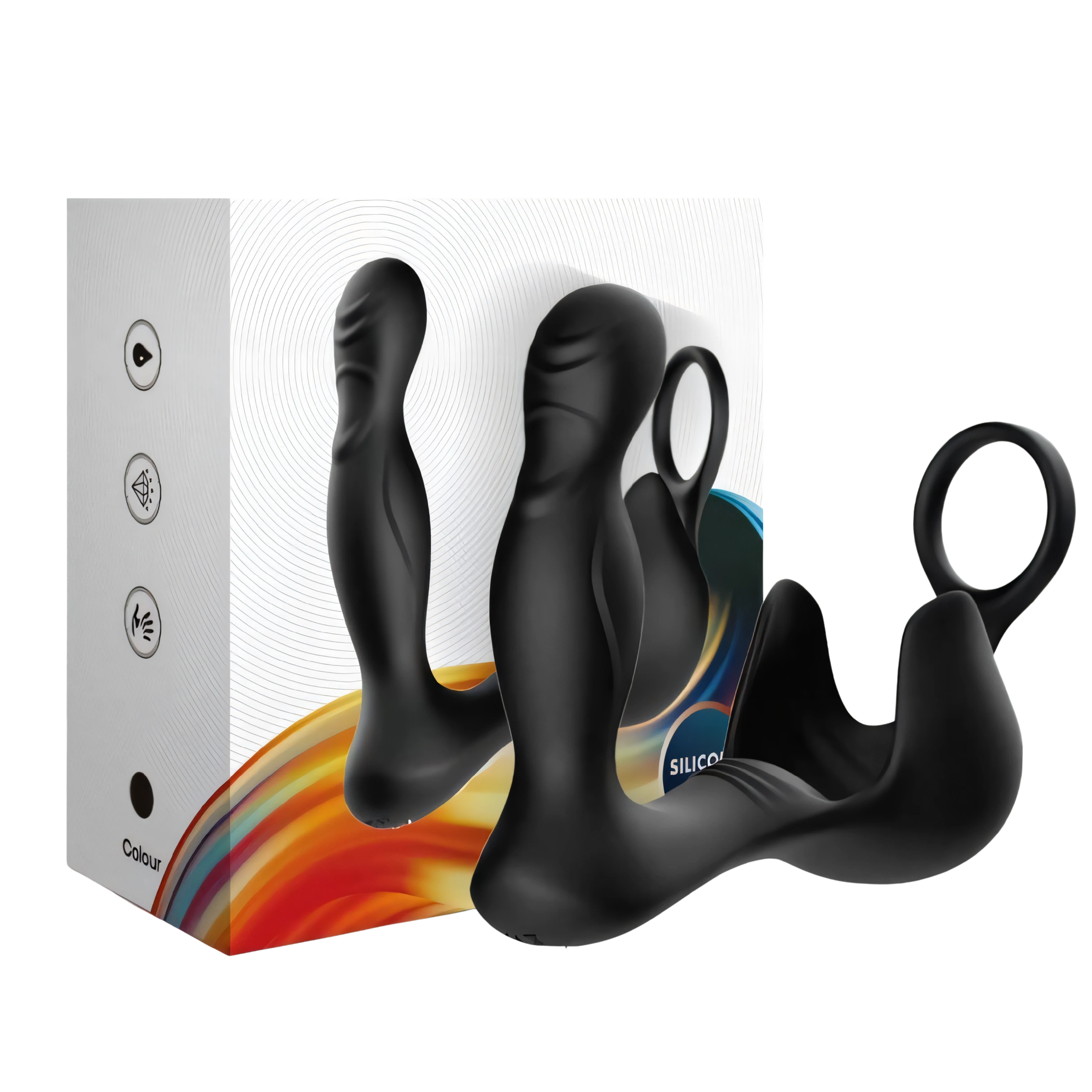 ARMONY - SURROUND VIBRADOR ANAL & ESTIMULADOR TESTÍCULOS & ANILLO CONTROL REMOTO NEGRO