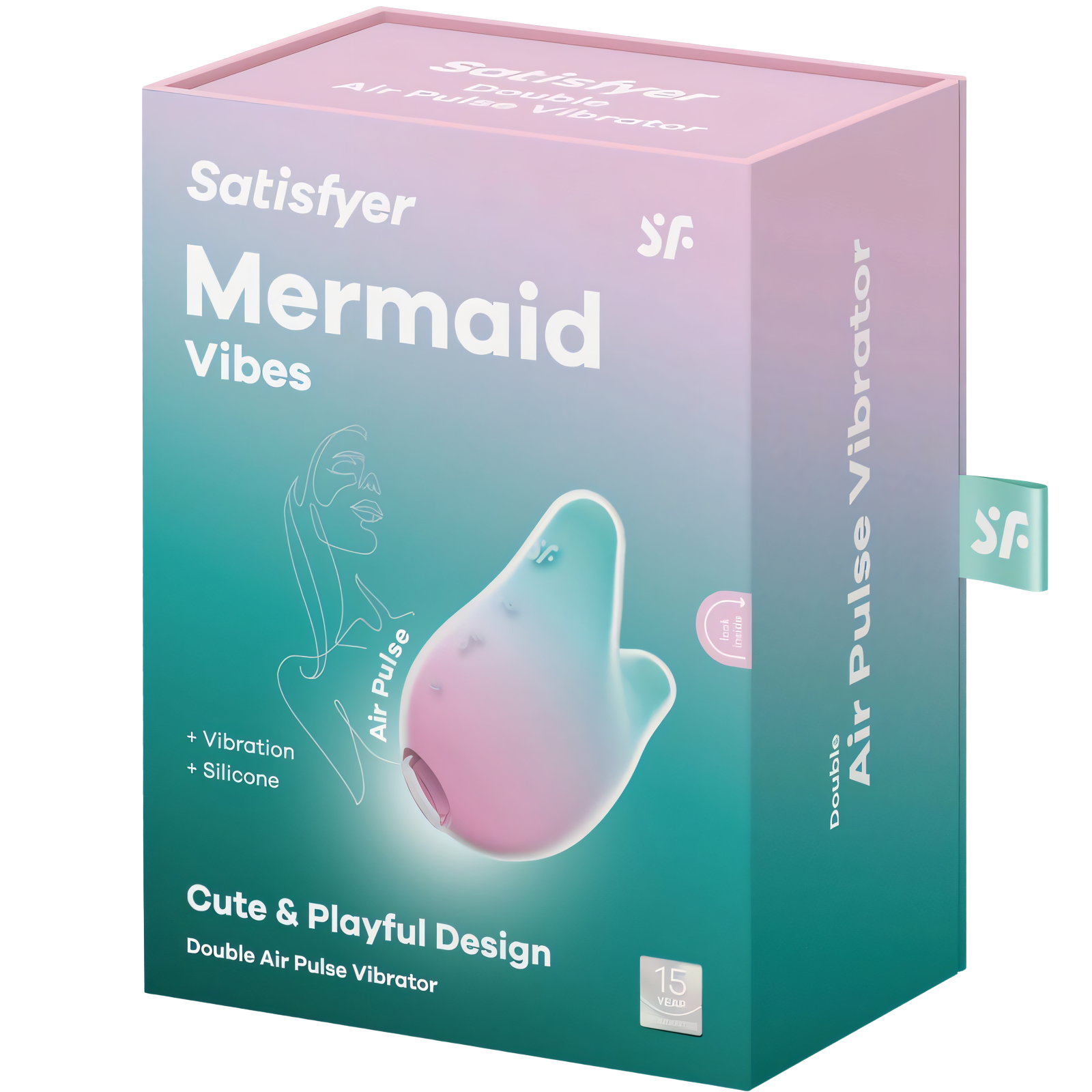 SATISFYER - MERMAID VIBES STIMULATOR & VIBRATOR MINT AND PINK