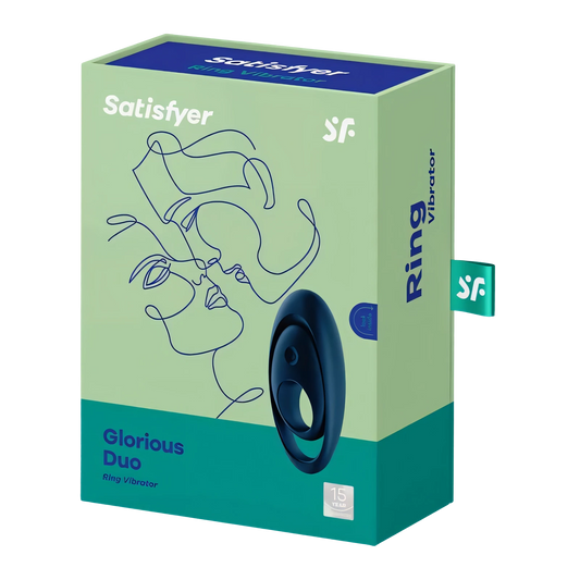 SATISFYER - GLORIEUZE DUO BLAUWE VIBRERENDE RING