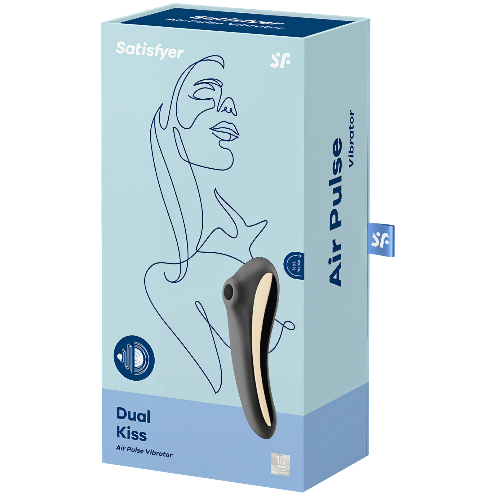 SATISFYER - DUAL KISS AIR PULSE VIBRATOR BLACK