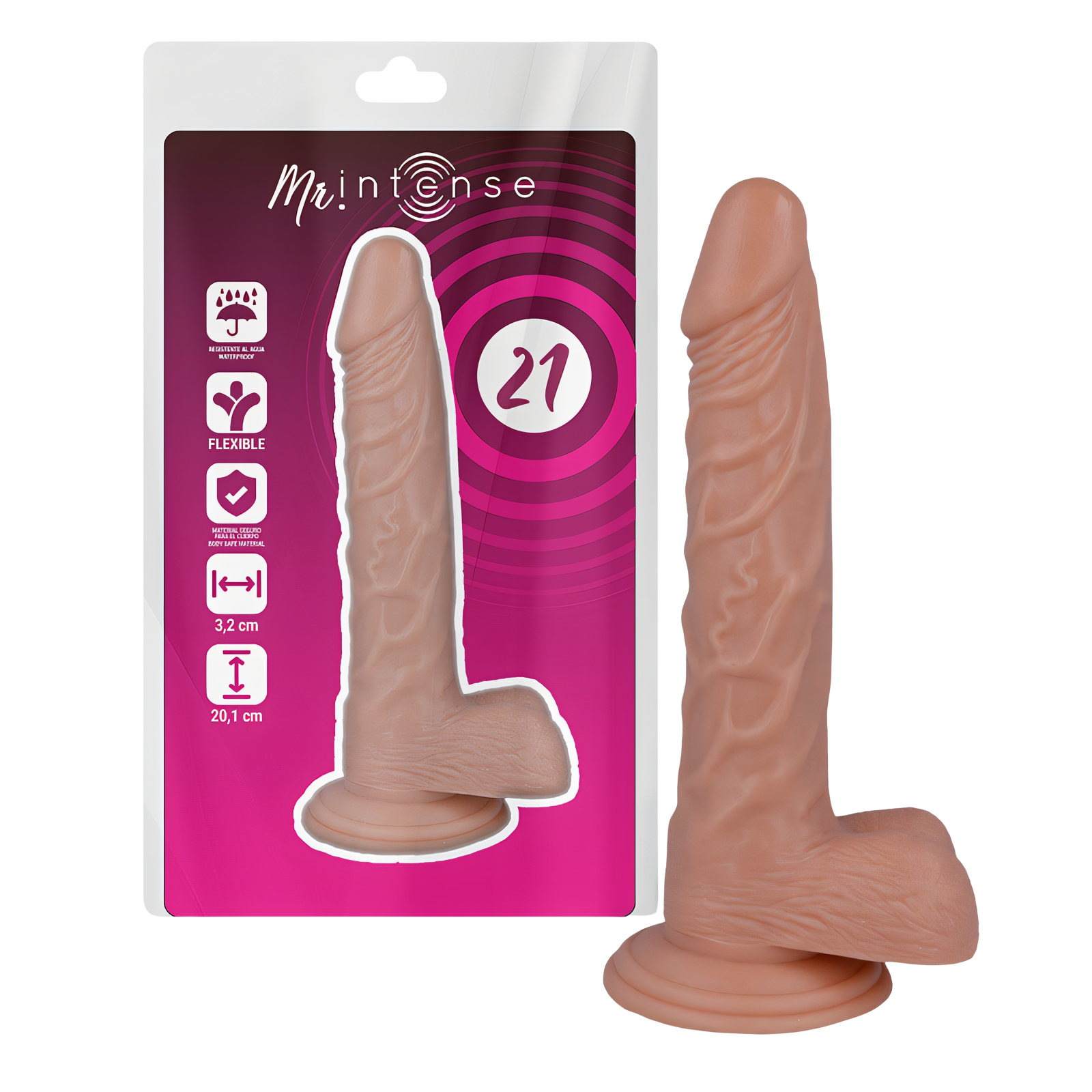 MR INTENSE - 21 PENE REALÍSTICO 20.1 CM -O- 3.2 CM