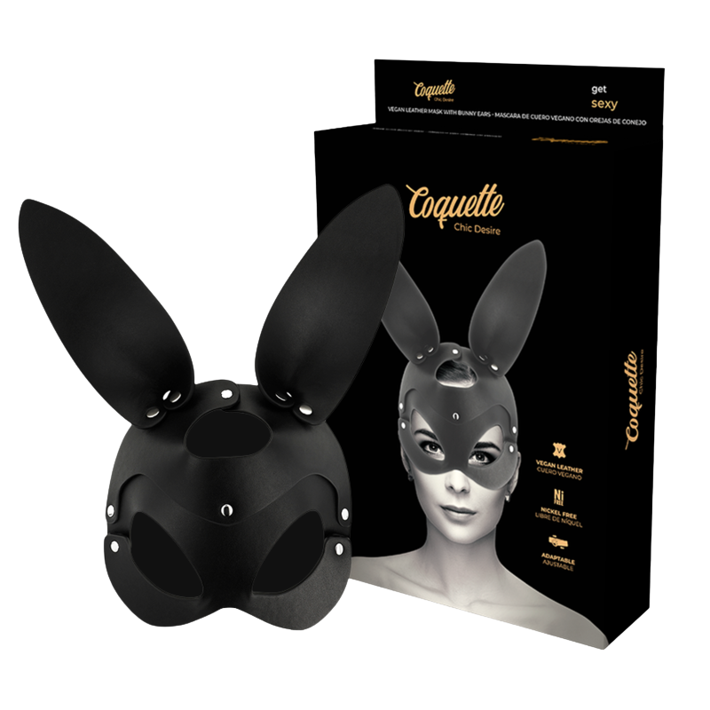 COQUETTE CHIC DESIRE - MASCARA CUERO VEGANO CON OREJAS DE CONEJO