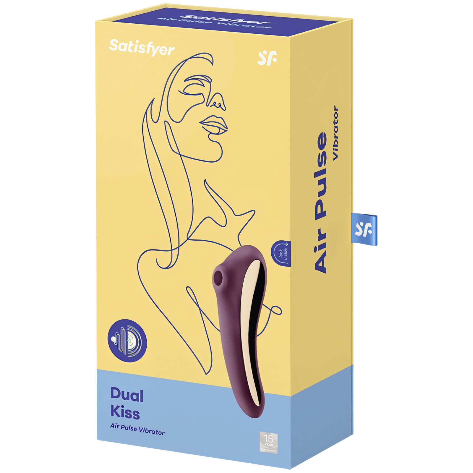 SATISFYER - DUAL KISS AIR PULSE VIBRATOR WINE RED