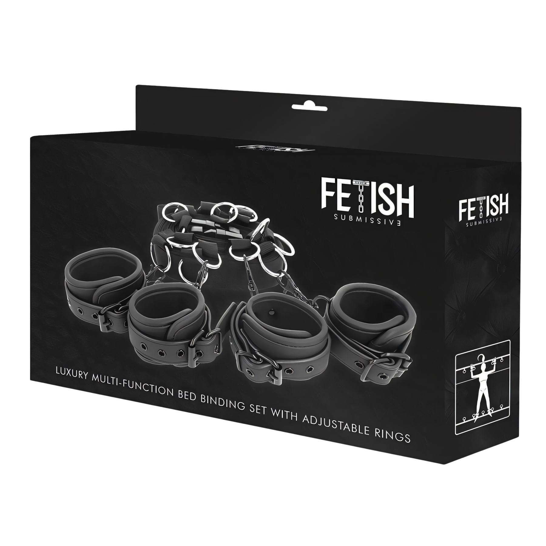 FETISH SUBMISSIVE - SET ATADURAS CAMA LUXURY CON FORRO DE NEOPRENO
