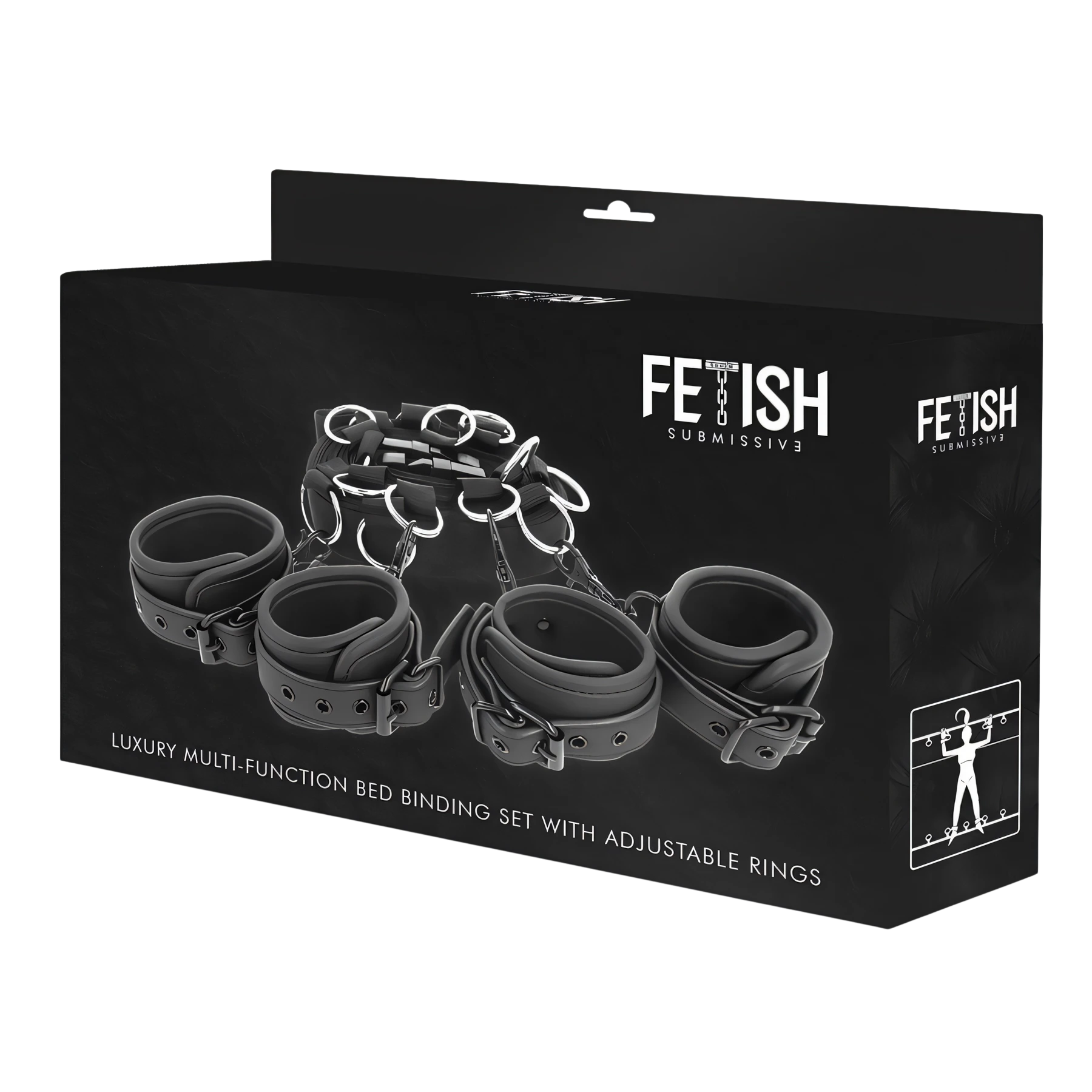 FETISH SUBMISSIVE – luxury bed restraints set met neopreen voering