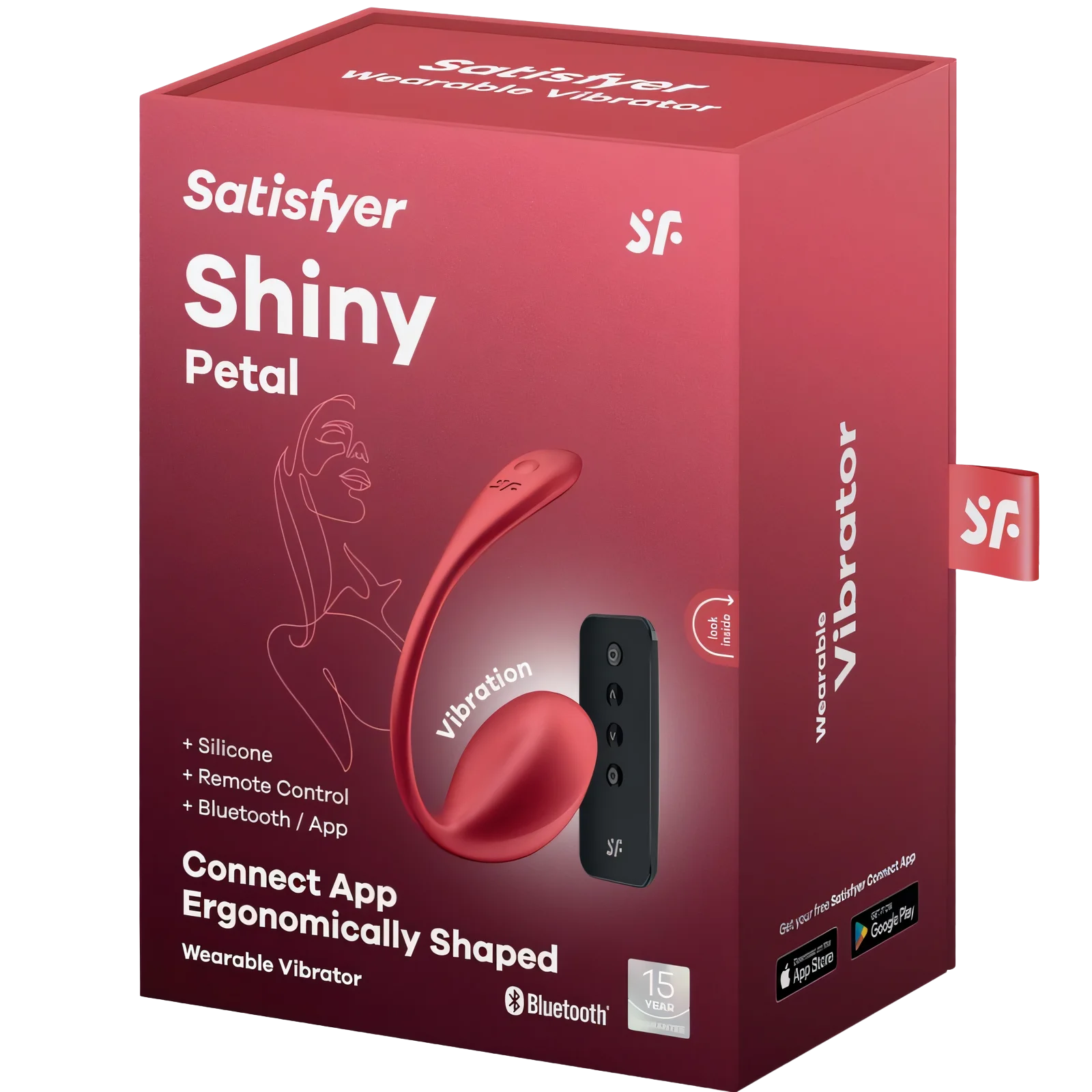 SATISFYER - SHINY PETAL ESTIMULADOR PUNTO G CONTROL REMOTO ROJO APP GRATUITA