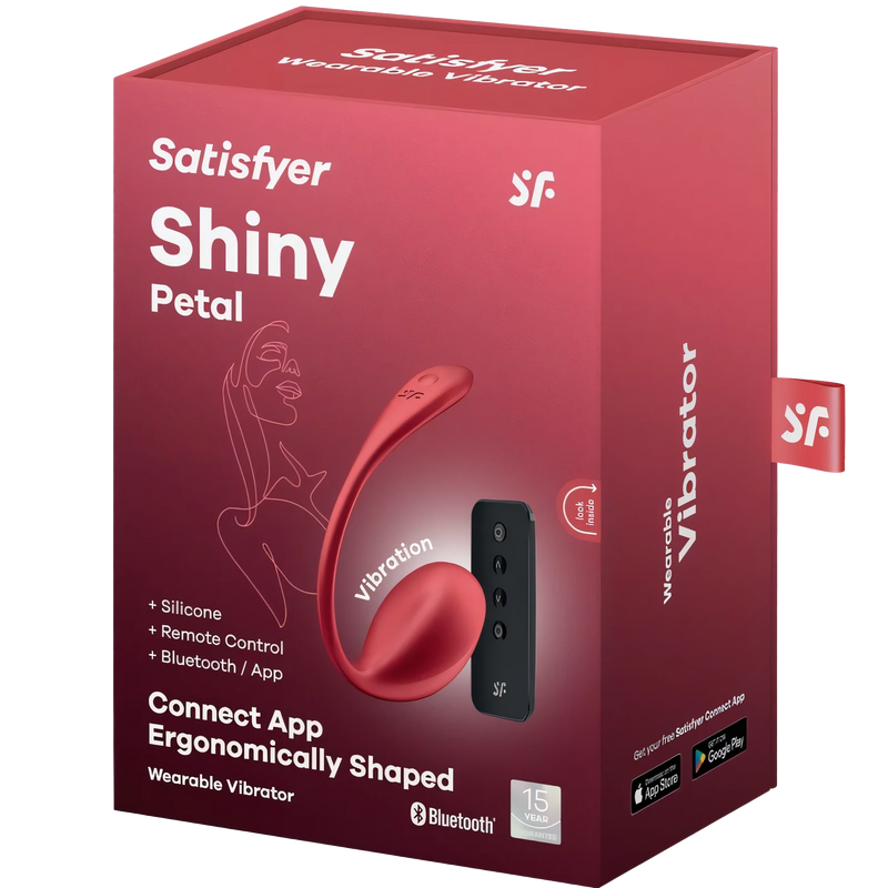 SATISFYER - SHINY PETAL ESTIMULADOR PUNTO G CONTROL REMOTO ROJO APP GRATUITA