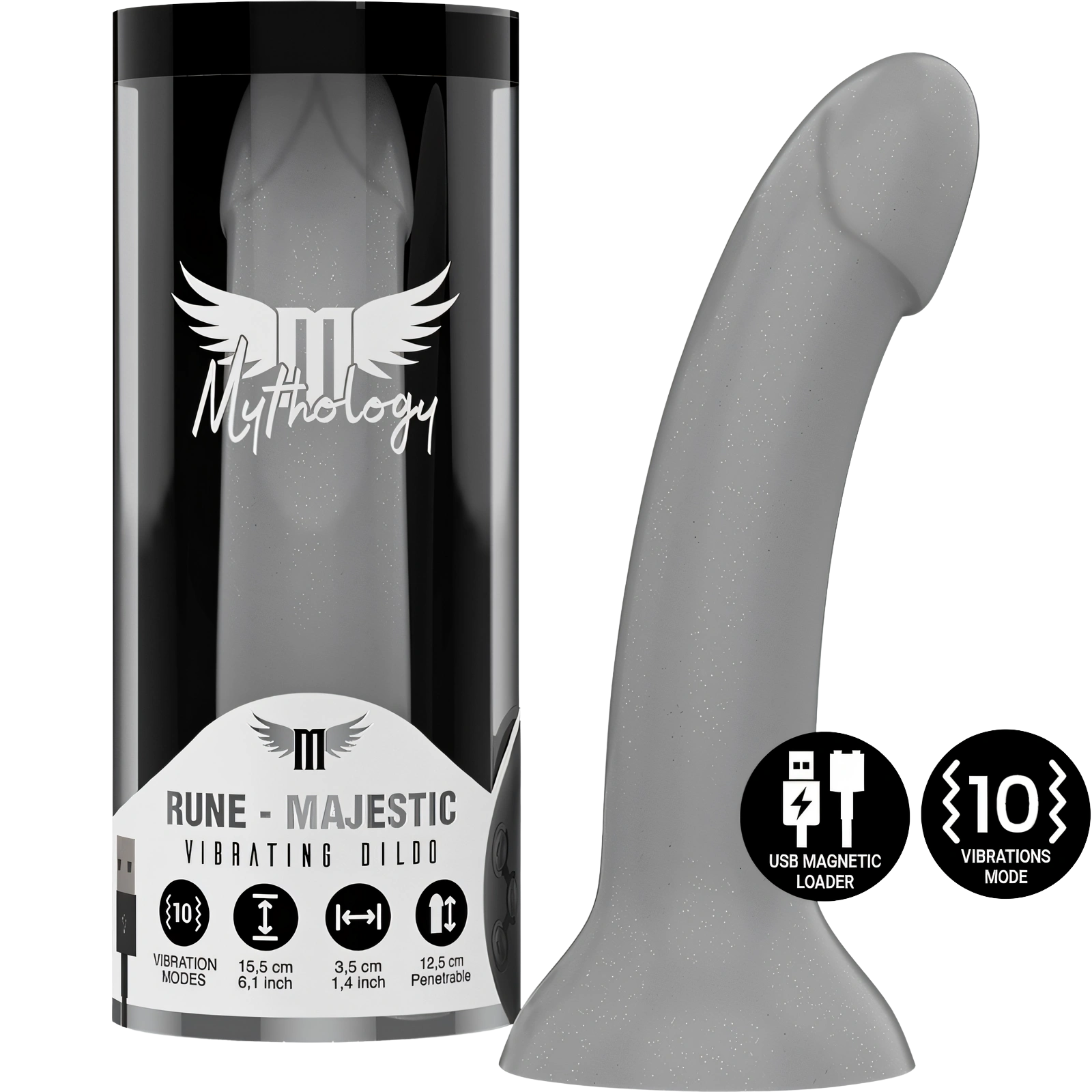 MYTHOLOGY - RUNE MAJESTIC DILDO S - VIBRADOR COMPATIBLE CON WATCHME WIRELESS TECHNOLOGY