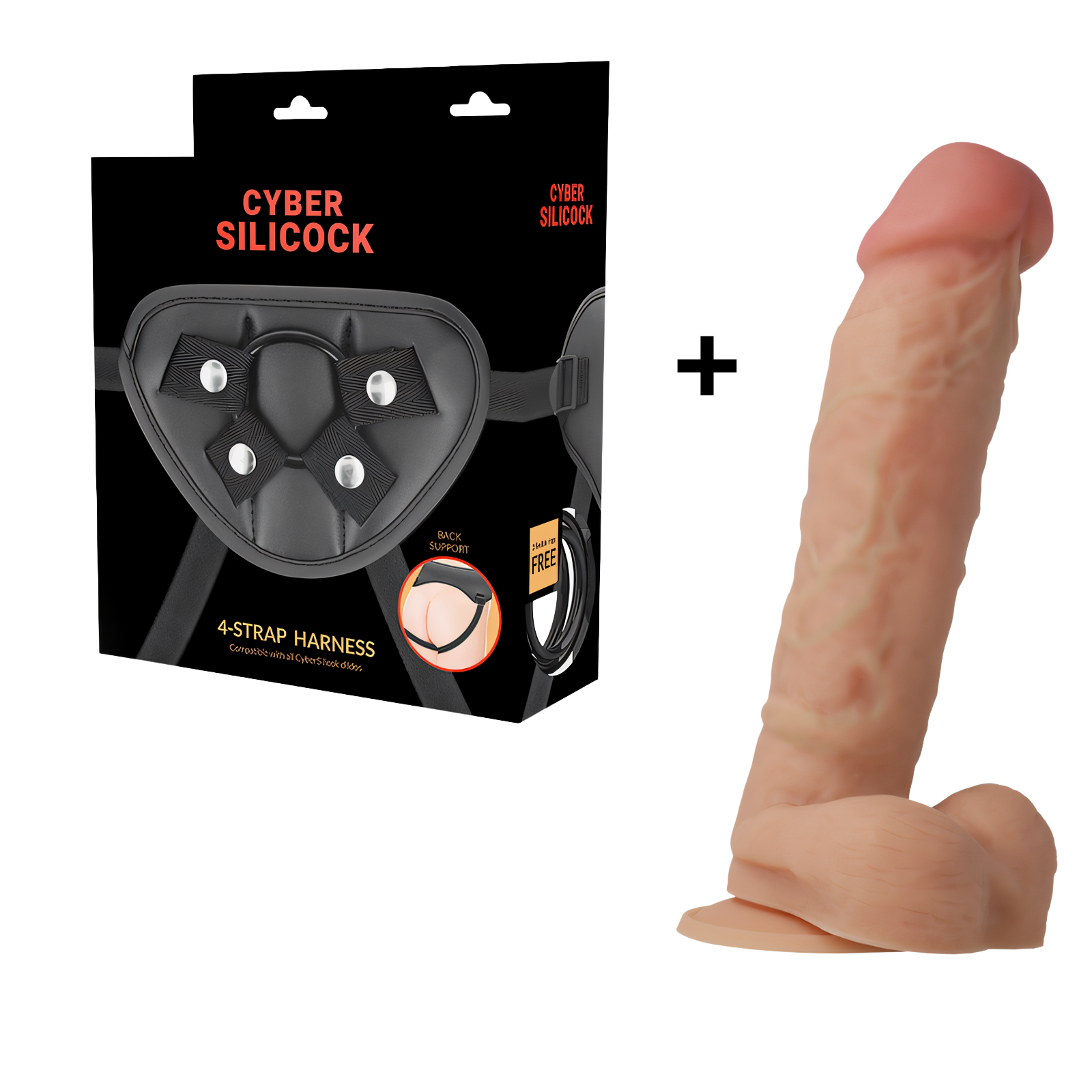 CYBER SILICOCK - ARNÉS SILICONA LÍQUIDA MAGNUS 20.5 CM -O- 4.1 CM