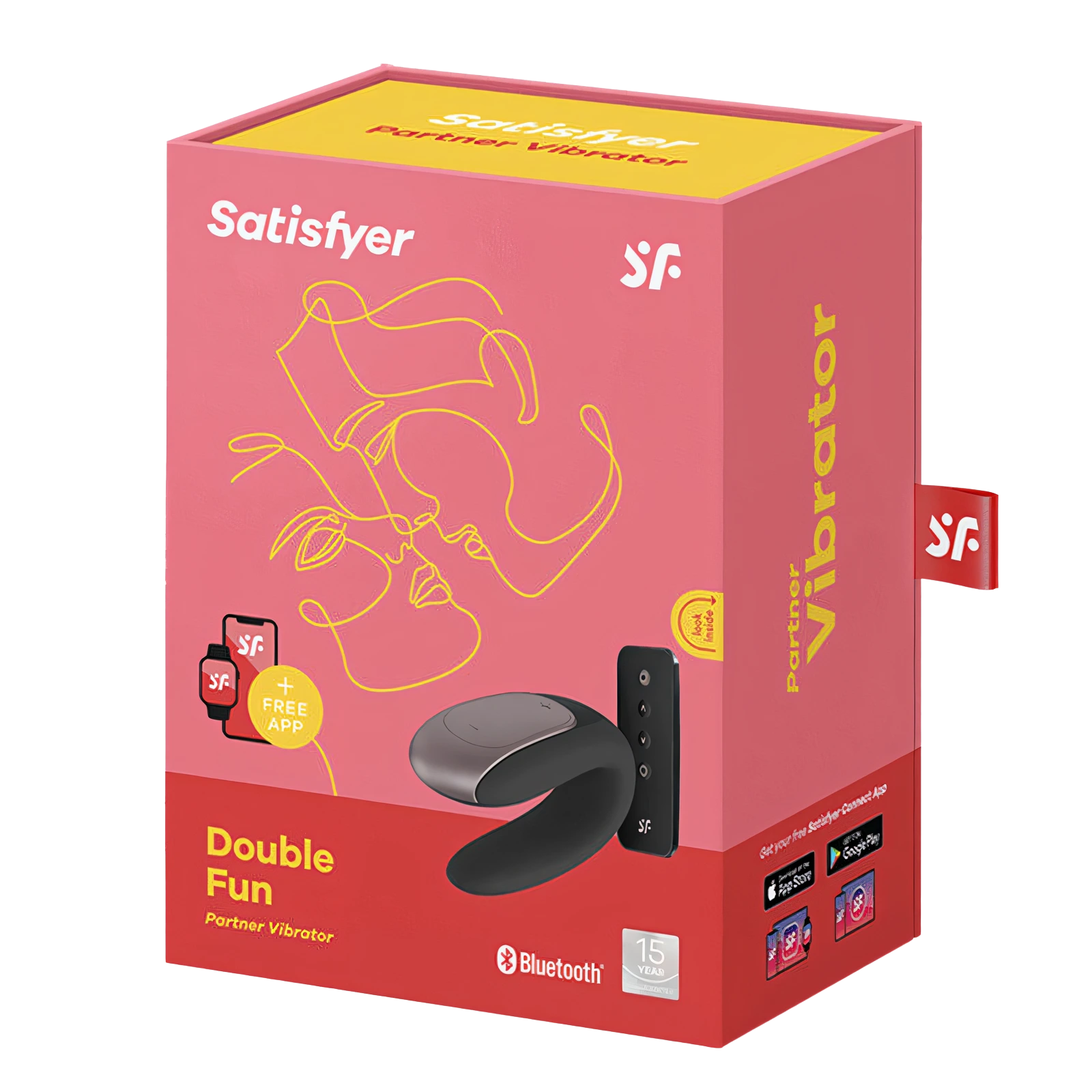 SATISFYER - DOUBLE FUN PARTNER VIBRATOR BLACK