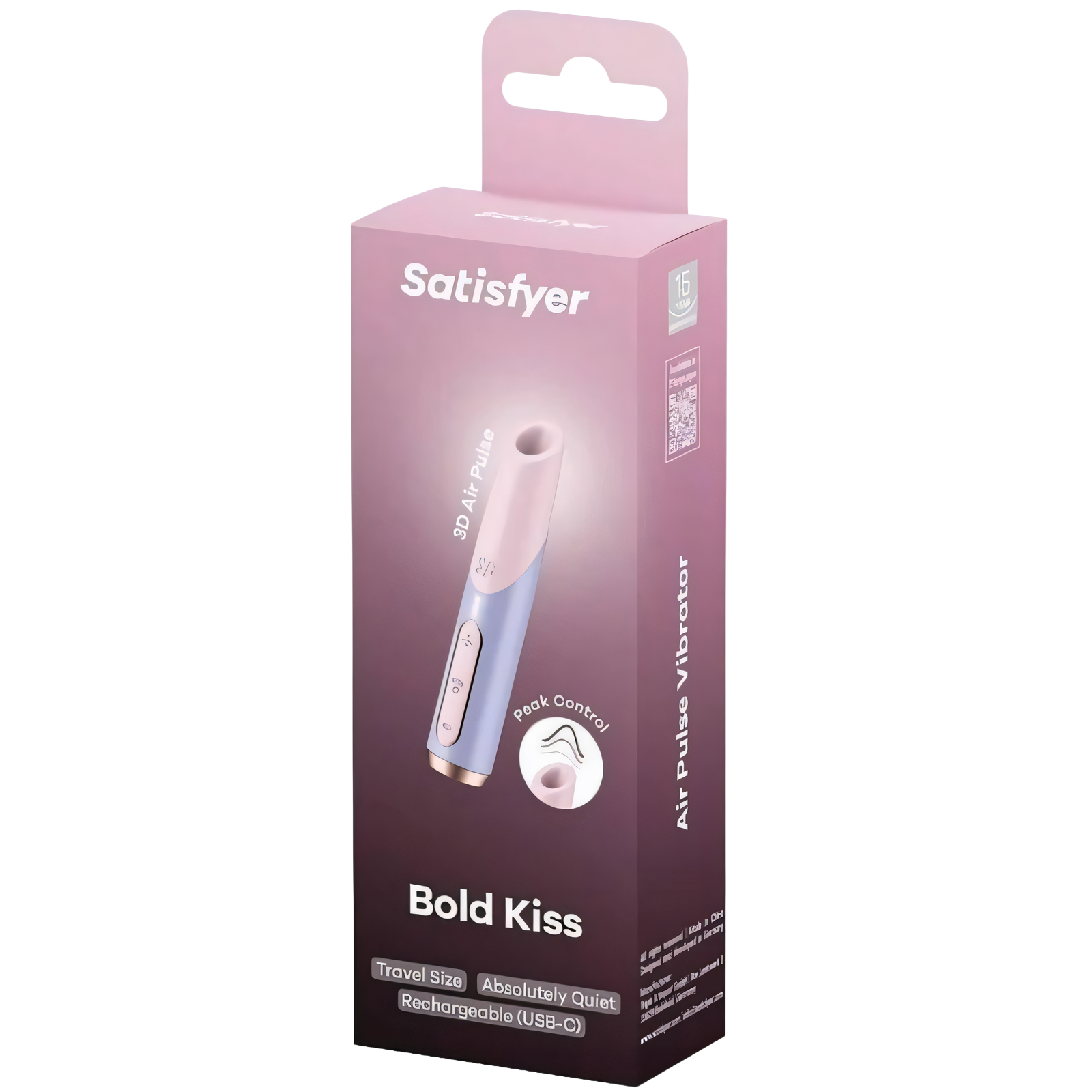 SATISFYER - BOLD KISS CLITORALE STIMULATOR MET ROZE/VIOLETTE GOLVEN
