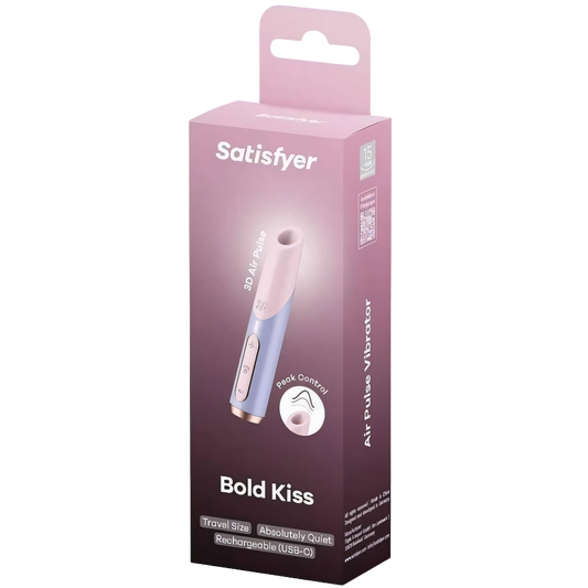SATISFYER - BOLD KISS CLITORALE STIMULATOR MET ROZE/VIOLETTE GOLVEN