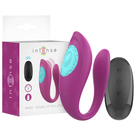 INTENSE - ANNIE U-SHAPED VIBRATOR AND STIMULATOR PURPLE REMOTE CONTROL