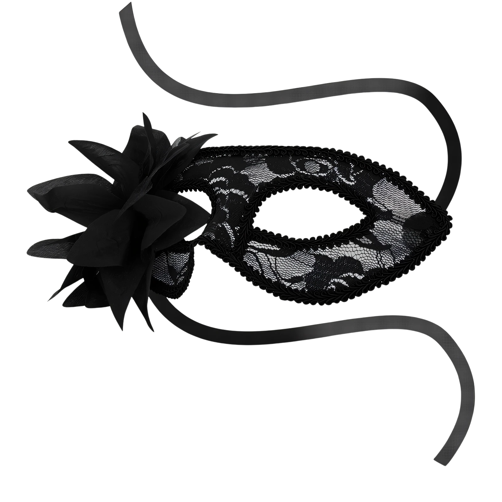 OHMAMA – MASKS oogmasker met kant en zwarte bloem