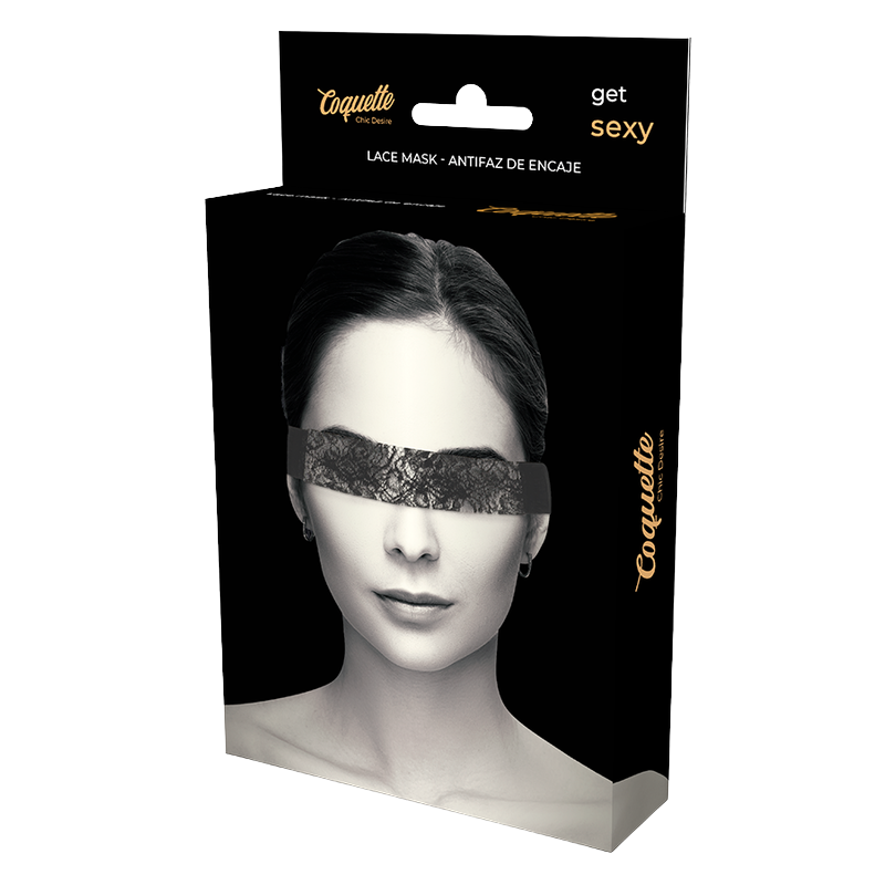 COQUETTE CHIC DESIRE – zwarte kanten blinddoek met lint