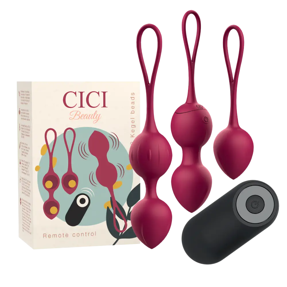 CICI BEAUTY - PREMIUM SILICONE 3 VIBRATING KEGEL BEADS REMOTE CONTROL