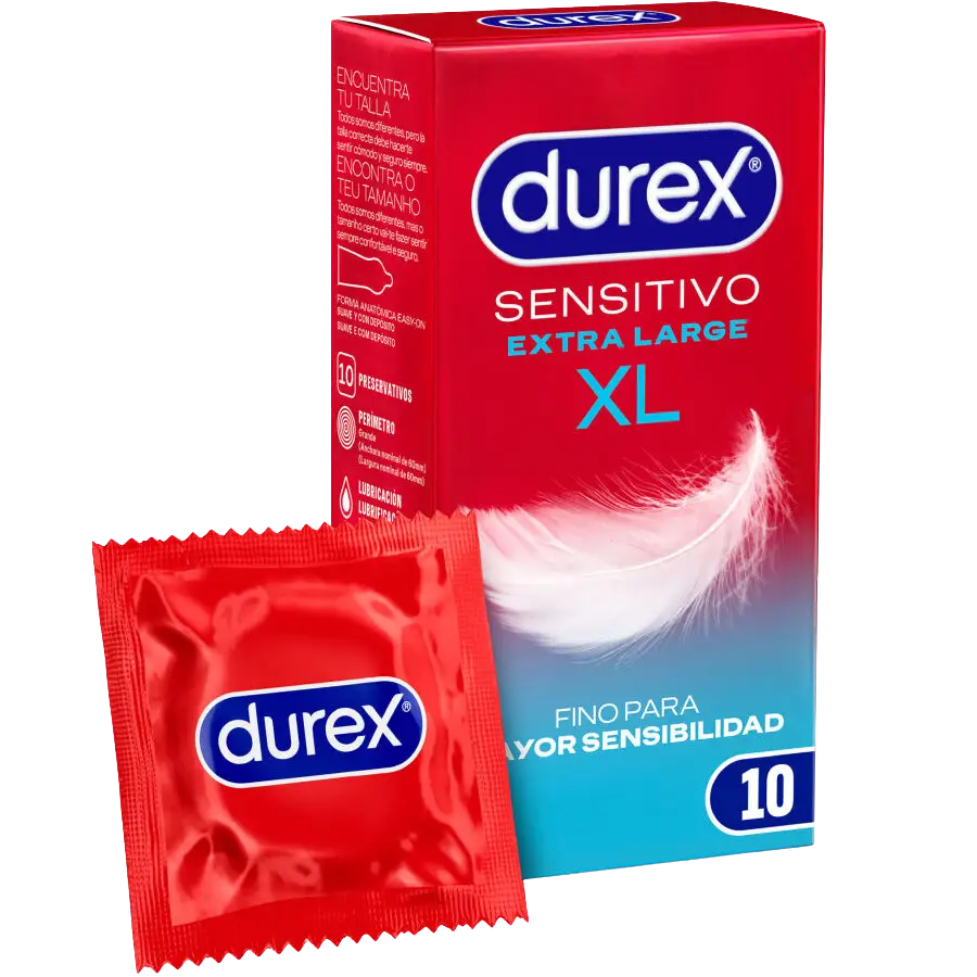 DUREX - PRESERVATIVOS SENSITIVO XL 10 UNIDADES