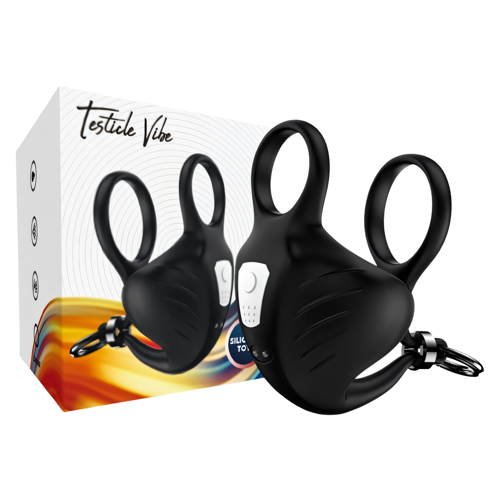 ARMONY - MANTA ANILLO VIBRADOR TESTÍCULOS CONTROL REMOTO NEGRO