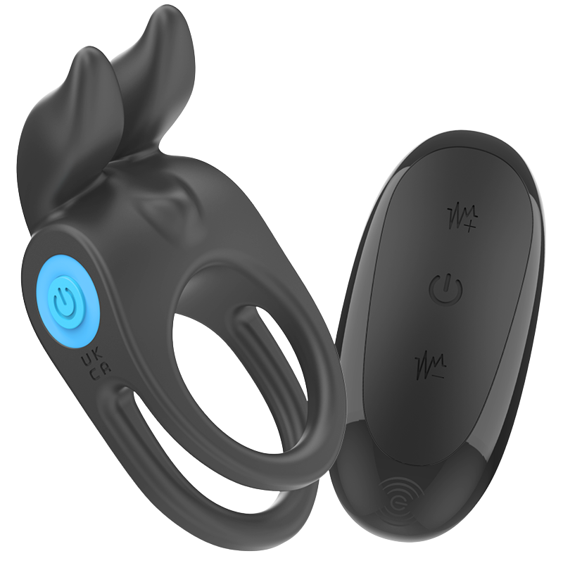 INTENSE - SAM DUBBELE VIBRERENDE PENISRING 10 VIBRATIES ZWART