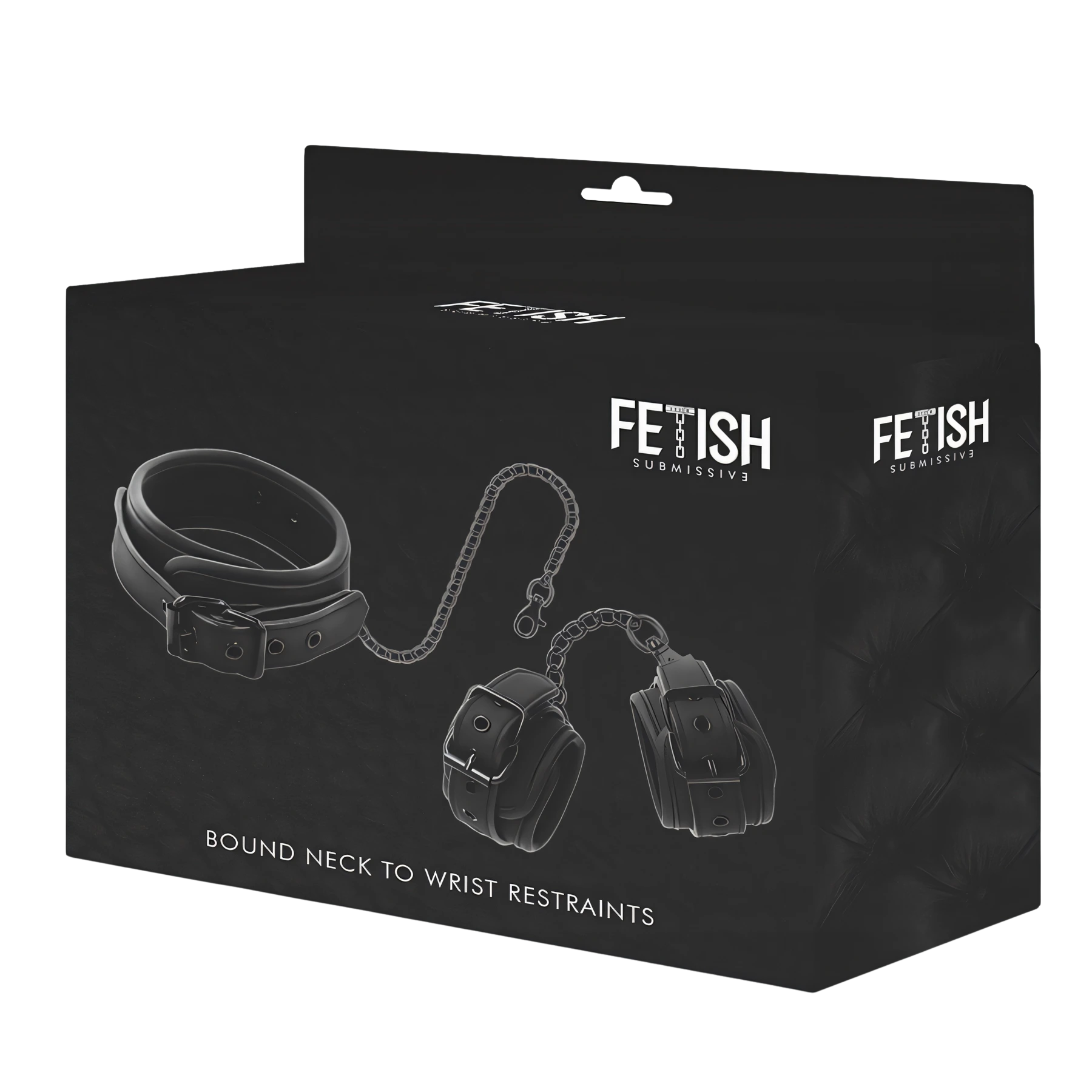 FETISH SUBMISSIVE – halsband en handboeien veganistisch gelezen met neopreen voering