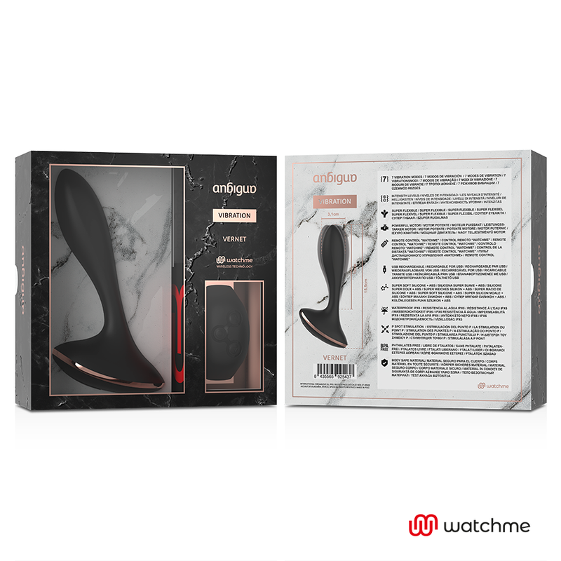 AMBIGUO - WATCHME REMOTE CONTROL VIBRATOR ANAL PLUG VERNET