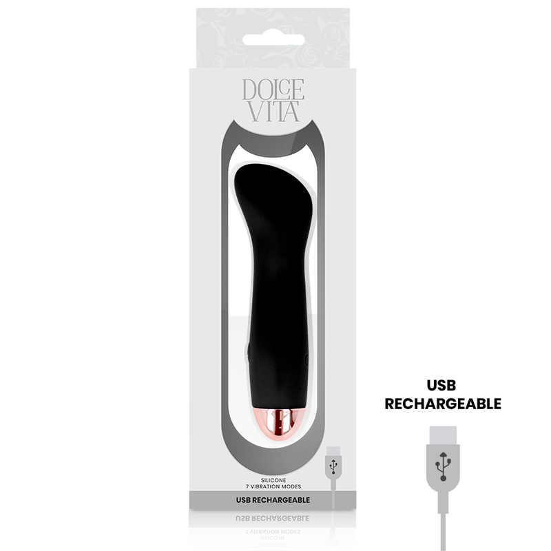DOLCE VITA - ONE OPLAADBARE VIBRATOR ZWART 7 SNELHEDEN
