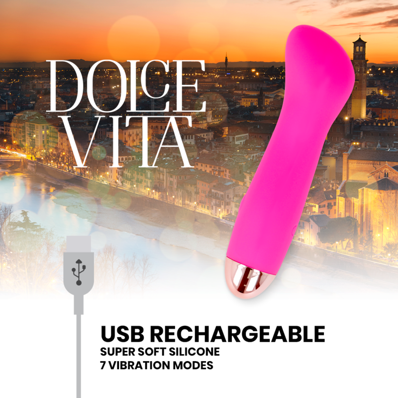 DOLCE VITA - EEN ROZE OPLAADBARE VIBRATOR 7 SNELHEDEN