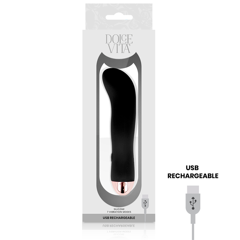 DOLCE VITA - TWEE OPLAADBARE VIBRATOREN ZWART 7 SNELHEDEN