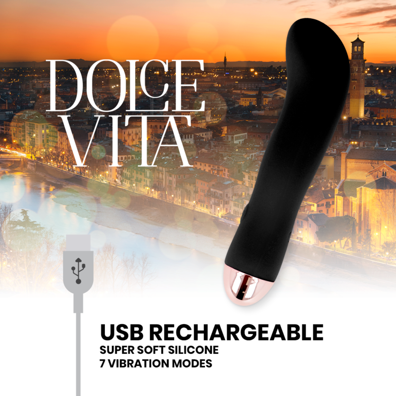DOLCE VITA - TWEE OPLAADBARE VIBRATOREN ZWART 7 SNELHEDEN