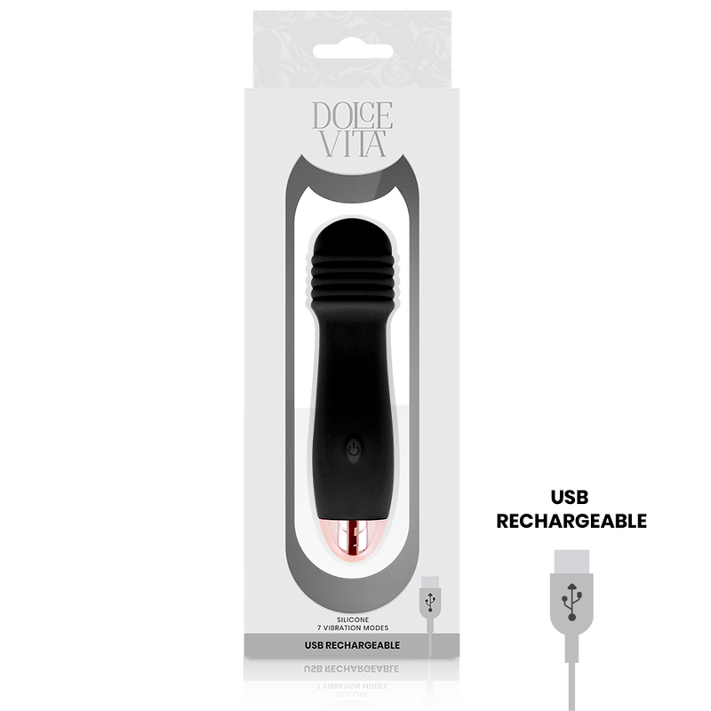 DOLCE VITA - OPLAADBARE VIBRATOR DRIE ZWART 7 SNELHEDEN