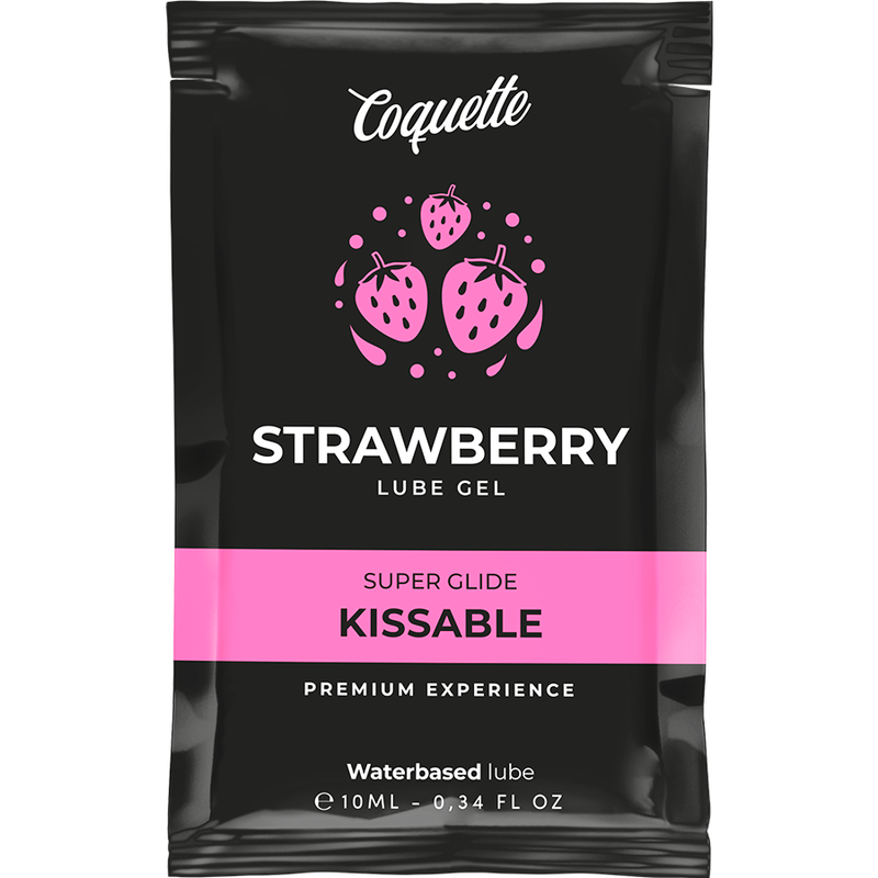 COQUETTE CHIC DESIRE - KUSSEND GLIJMIDDEL OP WATERBASIS VAN AARDBEI IN ZAKFORMAAT 10 ML