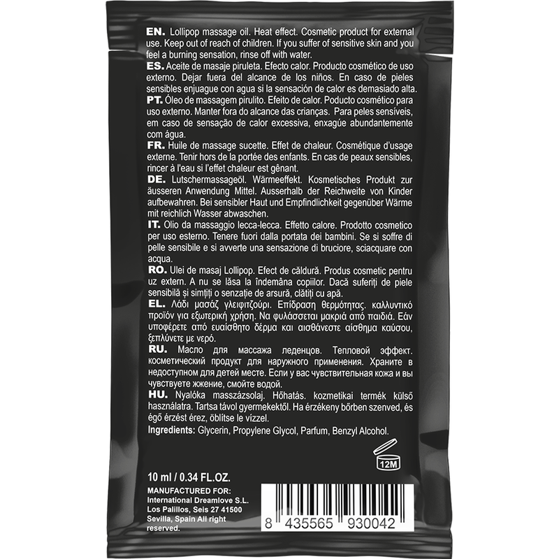 COQUETTE CHIC DESIRE - ZAKKUSSENDE MASSAGEOLIE MET VERWARMEND EFFECT LOLLY 10 ML