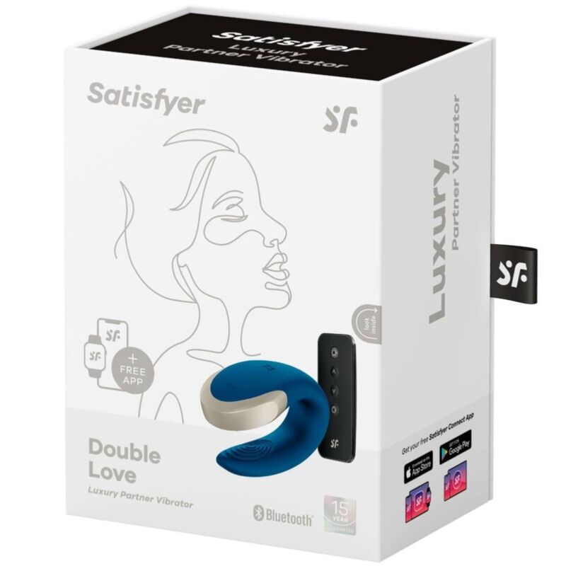 SATISFYER - APP DUBBELE LIEFDE VIBRATOR VOOR STELLEN LUXE BLAUW