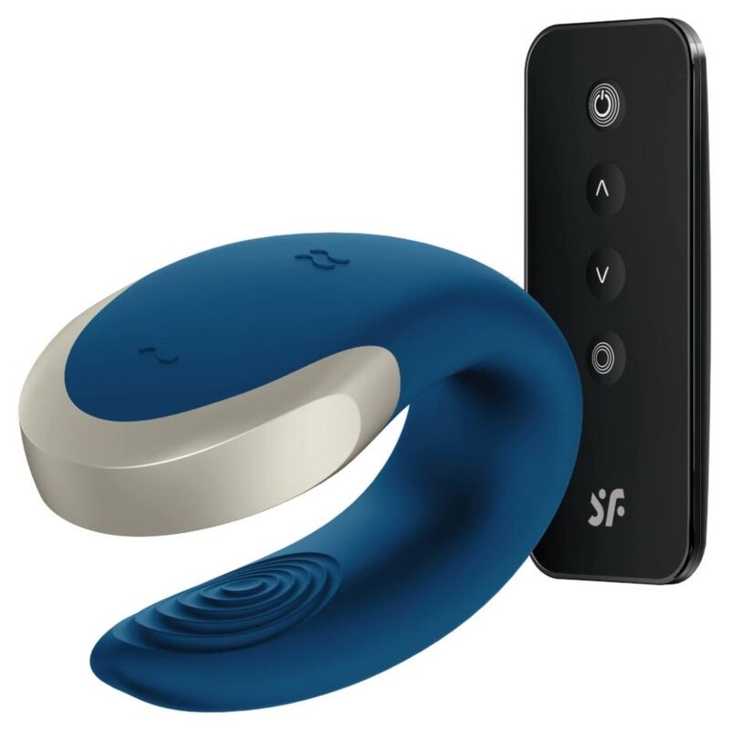 SATISFYER - APP DUBBELE LIEFDE VIBRATOR VOOR STELLEN LUXE BLAUW